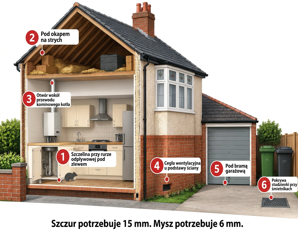 Którędy wchodzą szczury i myszy: 6 punktów wejścia w typowym domu