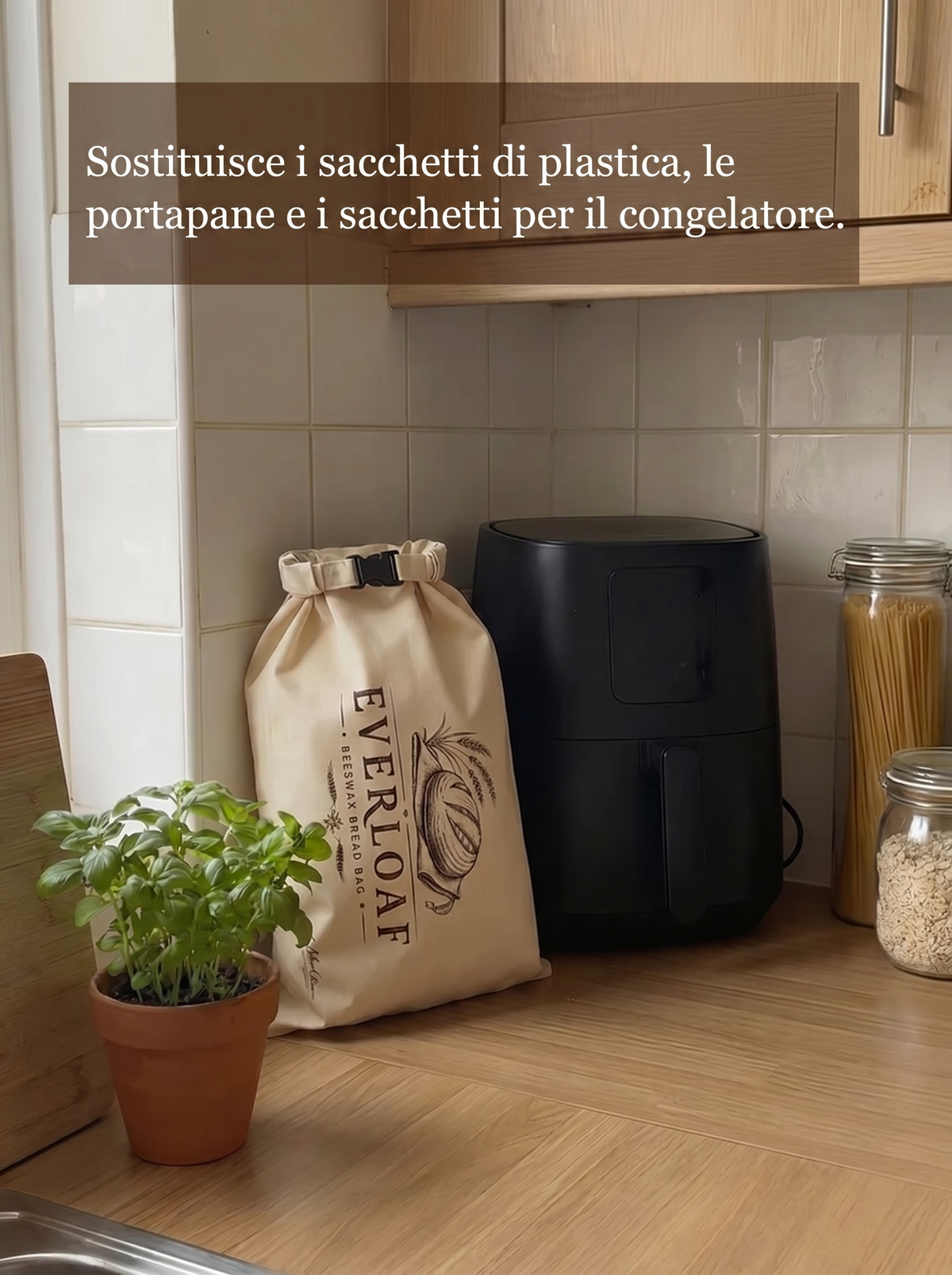 Sacchetti in cotone cerato per il pane
