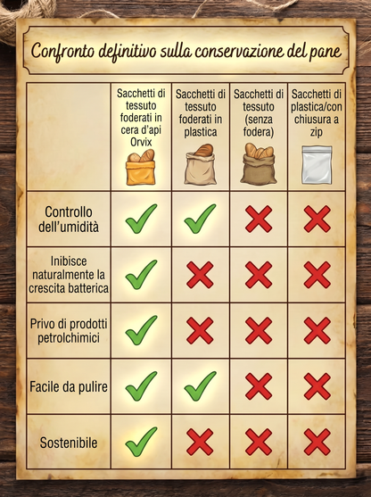 Sacchetti in cotone cerato per il pane