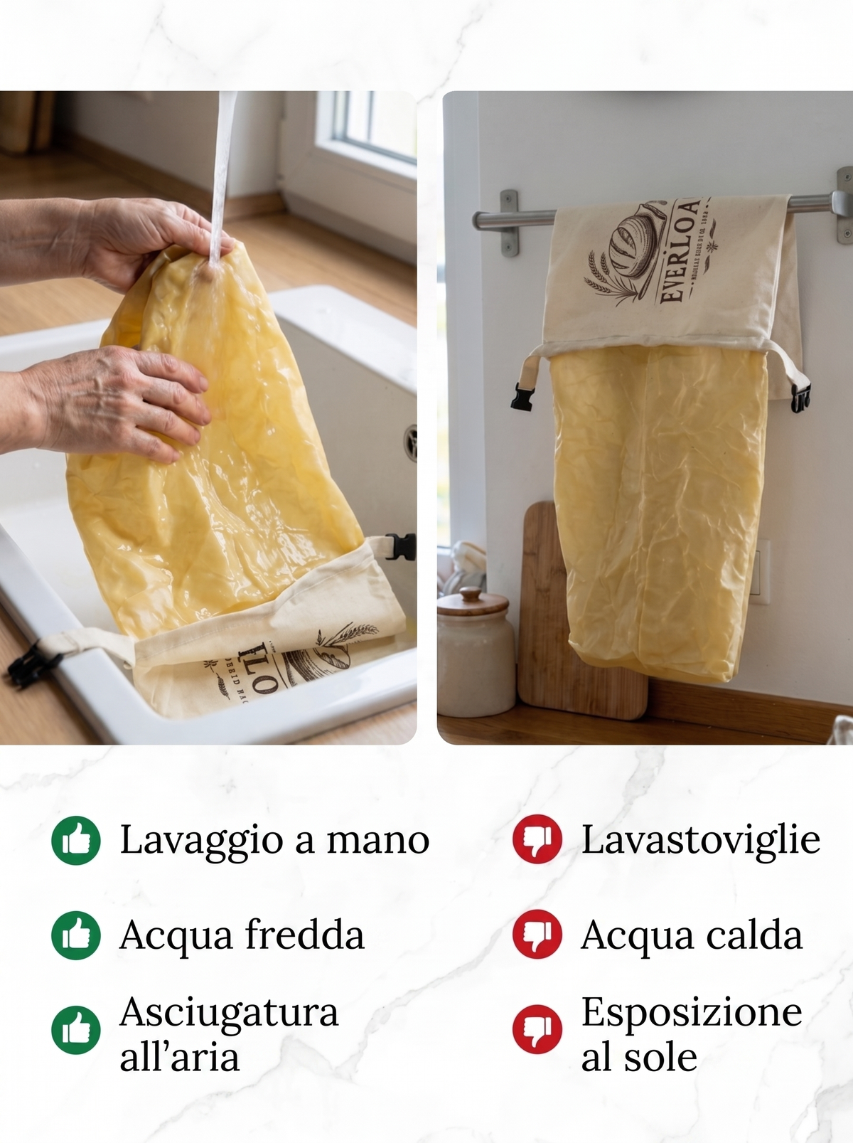 Sacchetti in cotone cerato per il pane